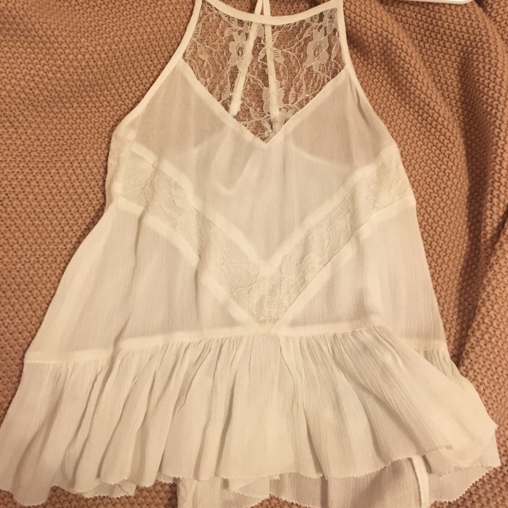 White Lace Halter Top